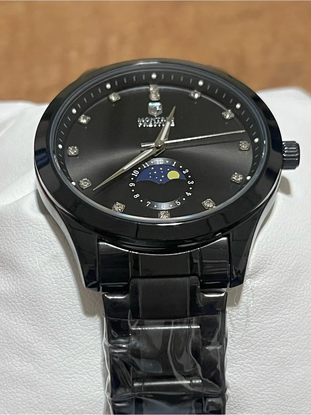 Montres Prestige Men 42mm Black Tone Case Black Metal Dial new